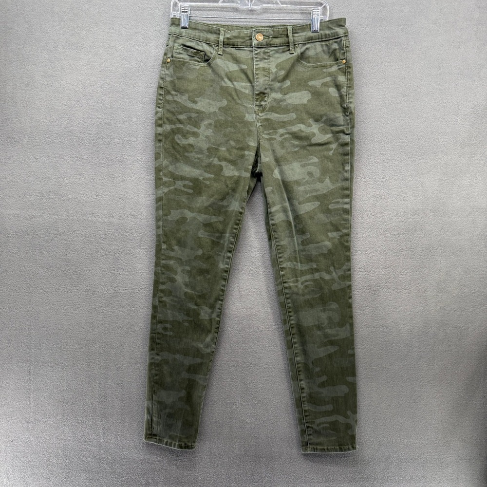 Social Standard by Sanctuary Jeans Womens 12/31 High Rise Skinny Camo Green